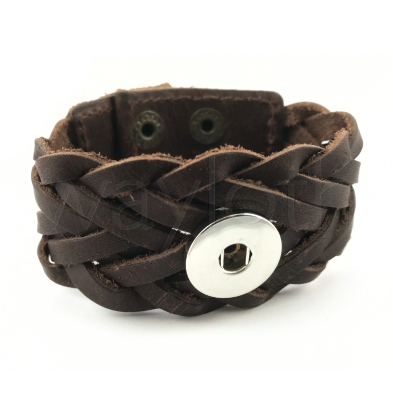 Snap Button Armband Leder